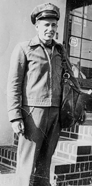 George Riley Bishop Sr. in mailman's uniform (circa 1950)0